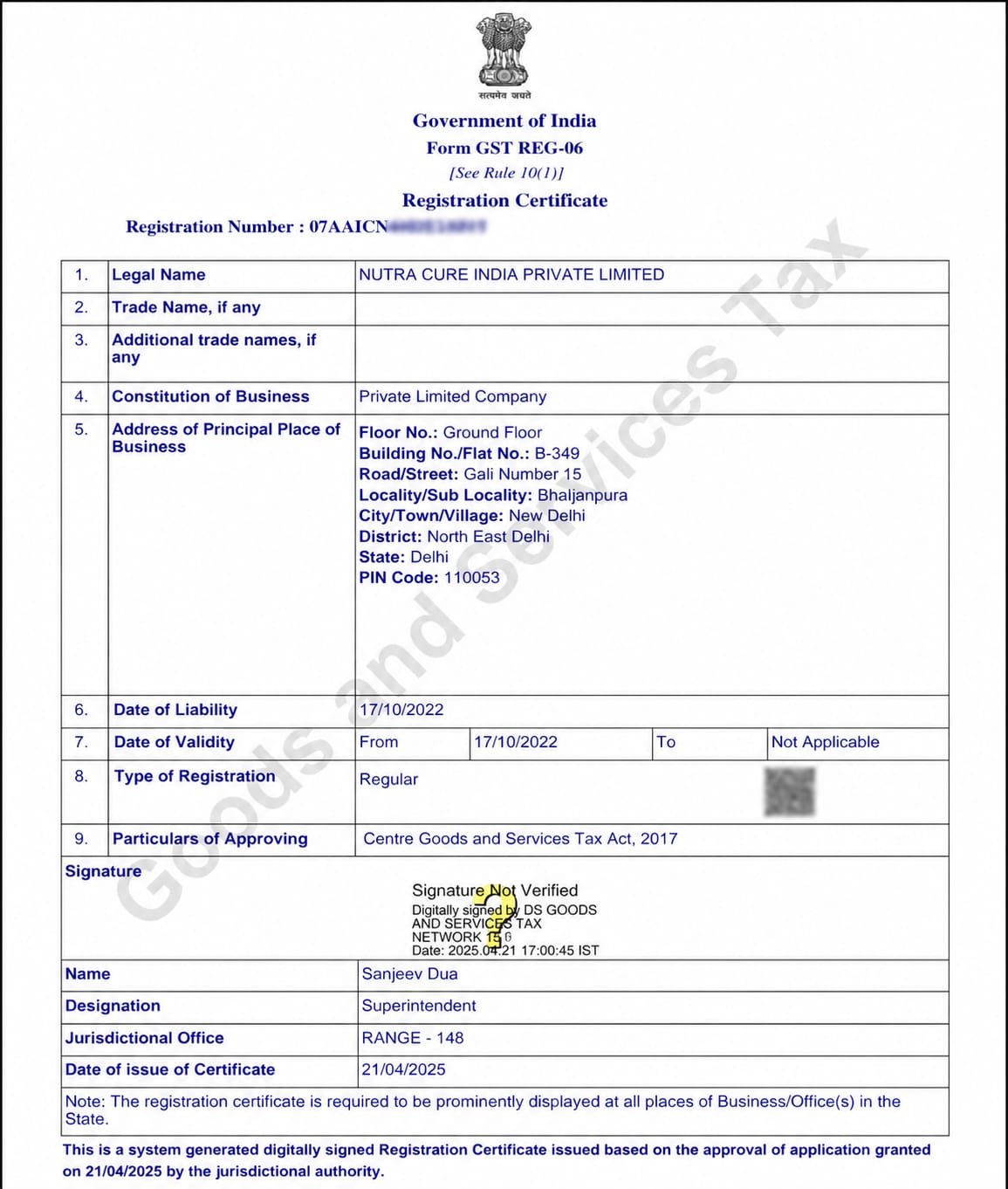 GST Registered Business