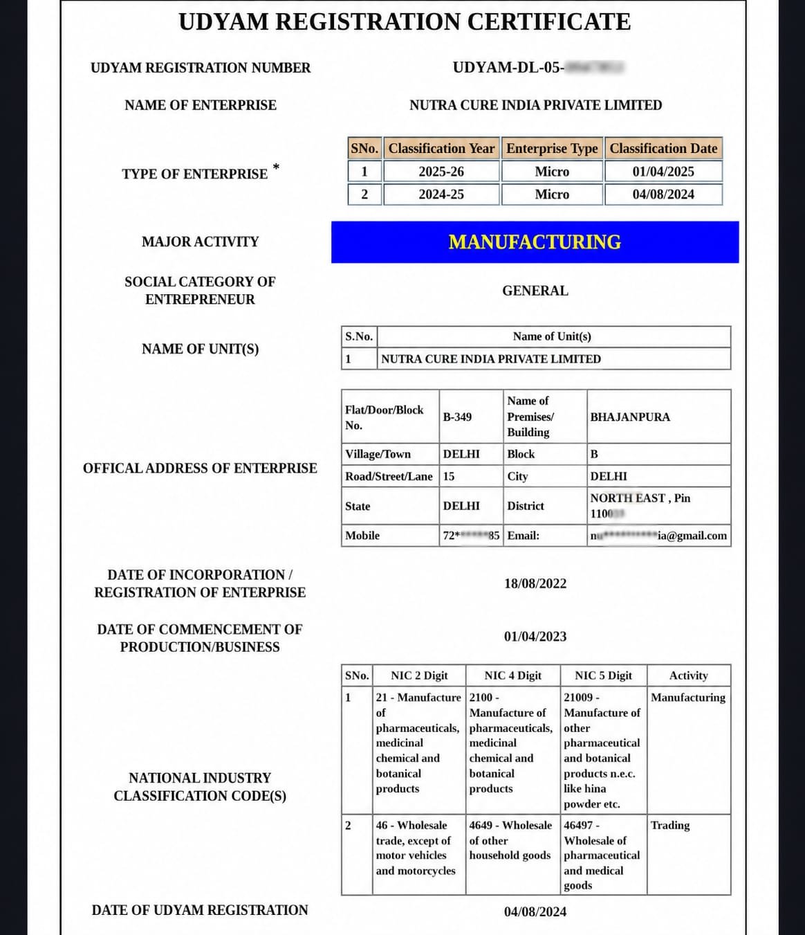 MSME (Udyam) Registered
